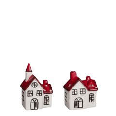 Kandelaar wit rood - House of Seasons