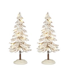 Luville - Snowy Tree White Lighted - Set of 2