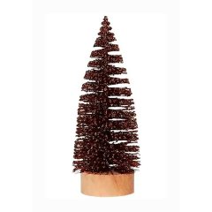 Bruin Glitter Kerstboompje 15 cm - House of Seasons