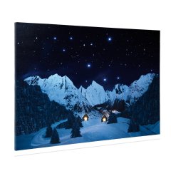 Canvas Achtergrond Verlicht Berglandschap LED MyVillage
