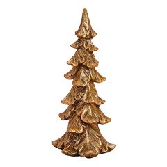 Gouden Dennenboom Polystone 16 cm - Wurm
