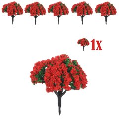 Miniatuur Bloesemstruik met Rode Bloemen - 5 cm