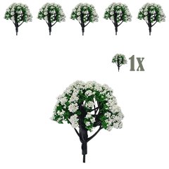 Miniatuur Bloesemstruik met Witte Bloemen - 5 cm