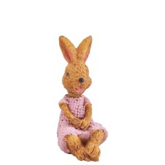 Miniatuur Haasje met Roze Jurk - 4.8 cm
