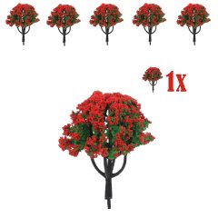 Miniatuur Heester met Rode Bloesem - 6 cm