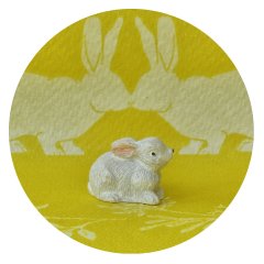 Miniatuur Konijntje Wit Liggend