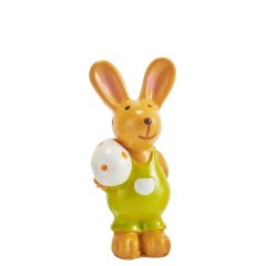 Miniatuur Paashaasje met Wit Ei - 4.7 cm