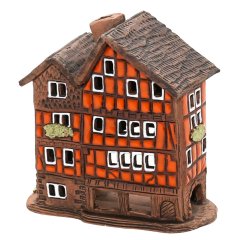 Sigro - Keramiek Mini Vakwerkpand Orange - Nu Voorverkoop