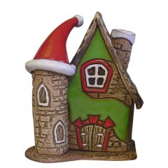 Sigro - Keramiek Rookhuisje Kerstmuts Green - Nu Voorverkoop