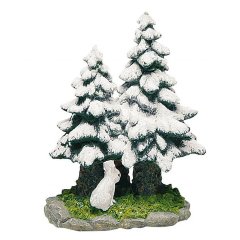 Sparrenboom met Dieren 13 cm - Polystone - Wurm