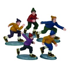 Dickensville Elfsteden - Wedstrijdschaatsers - Set van 5