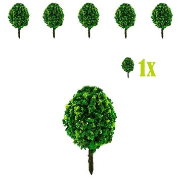 Bolvormig Groen Dwergstruikje met Gele Bloemetjes - 4 cm