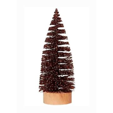 Bruin Glitter Kerstboompje 15 cm - House of Seasons