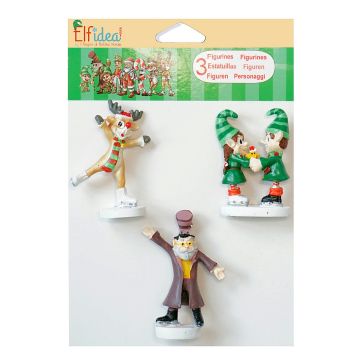 Elfidea - Rudy, Krampy, Elves & Lucy - Magnetische Schaatsers - Set van 3