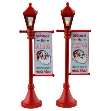 Lemax - North Pole Lamppost - Set van 2