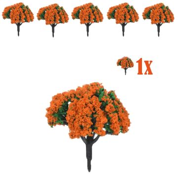 Miniatuur Bloesemstruik Oranje Bloemen - 5cm