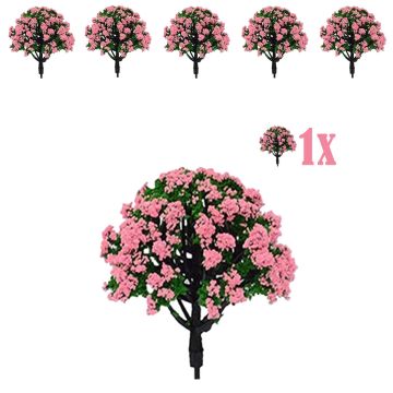 Miniatuur Heester met Roze Bloesem - 6 cm