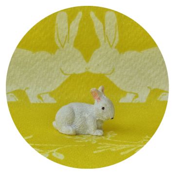 Miniatuur Konijntje Wit Zittend