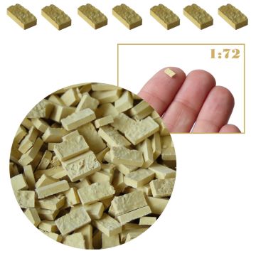 Miniatuur Leemstenen Lichtbeige - 200 Stuks - 1:72
