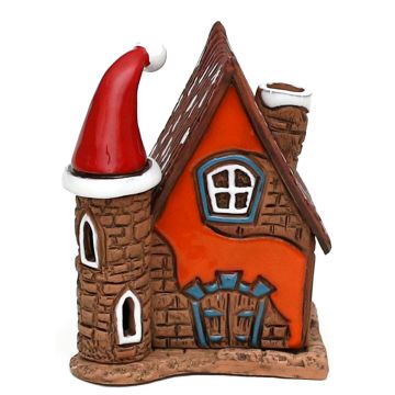 Sigro - Keramiek Rookhuisje Kerstmuts Orange - Nu Voorverkoop