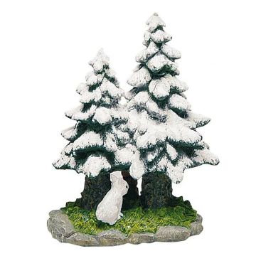 Sparrenboom met Dieren 13 cm - Polystone - Wurm