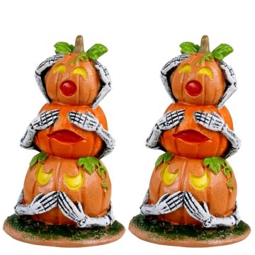 Spooky Town - Pumpkin Snowmen - Set van 2