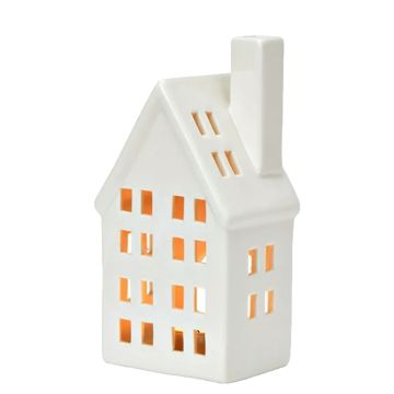 Wurm - Windlicht Huisje Porselein - 14 cm